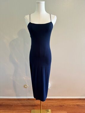T by Alexander Wang Navy Blue Spaghetti Strap Maxi Dress